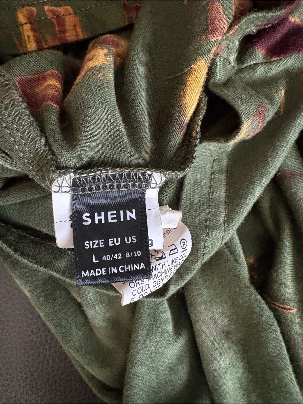 SHEIN Olive Green Dress with Rust and Gold Accents - Picture 5 of 6